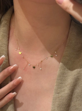 爱心流星雨项链女款清冷感锁骨链