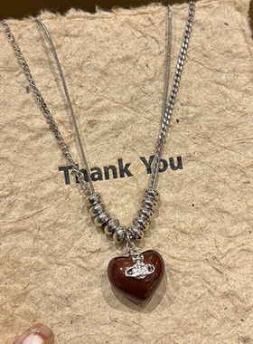 韩系爱心串珠项链女款2026新款