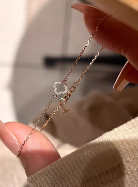 超闪极细款四叶草手链女小众精致