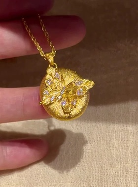 超闪拉丝蝴蝶项链女款秋冬毛衣链