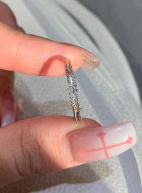 超闪素圈戒指女小众设计百搭指环