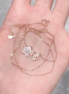 樱花项链女款甜美风千金感锁骨链