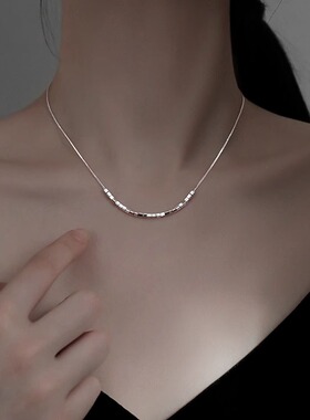 方块项链女简约夏季清冷感锁骨链