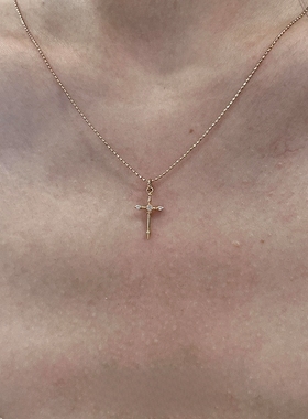 极简十字架项链女轻奢小众锁骨链