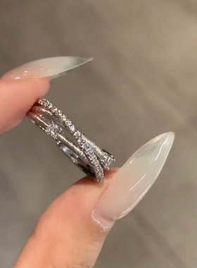 三环星轨戒指女小众设计轻奢高级