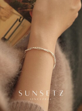 双层圆珠手链女轻奢小众精致手串