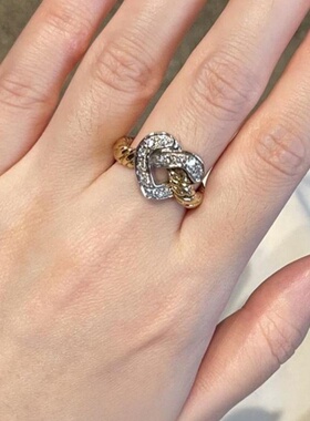 缠绕爱心戒指女小众设计轻奢指环