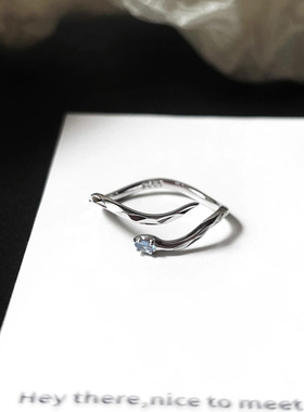 灵蛇素圈戒指女小众设计轻奢高级
