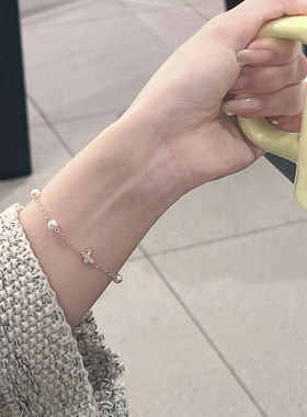 蝴蝶仿珍珠手链女款2025新款手饰