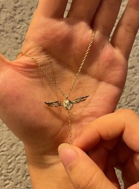 天使守护~翅膀吊坠项链女锁骨链