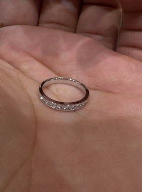 爆闪满天星素圈戒指女小众设计