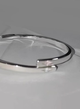 亮面镶嵌双星芒手镯女开口款镯子