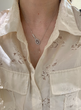 仿白水晶吊坠项链轻奢小众高级感