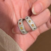 Imitation colored diamond flashing ring for women niche design mid-century style