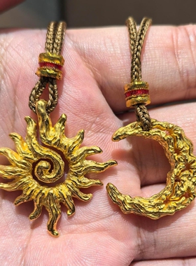 金色太阳月亮吊坠项链女精致配饰