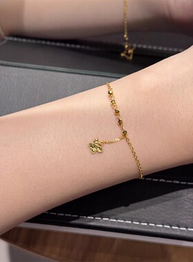 金色爆闪碎冰冰蝴蝶手链女款精致