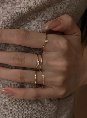 素圈戒指女小众设计轻奢高级感