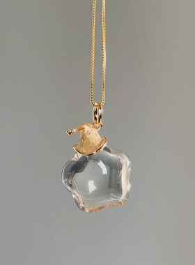 水润星星帽子吊坠项链女款锁骨链