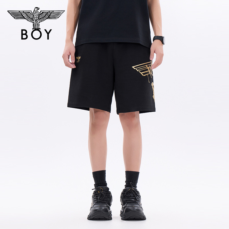 BOYLONDON春夏男女同款经典老鹰烫金百搭潮牌短裤N14800,淘宝优惠券,粉丝福利购,淘宝优惠卷