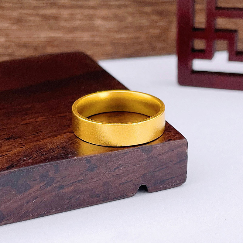Chinese gold 999 pure gold ring wide-faced men's and women's couple rings recommended as gifts for birthdays and holidays