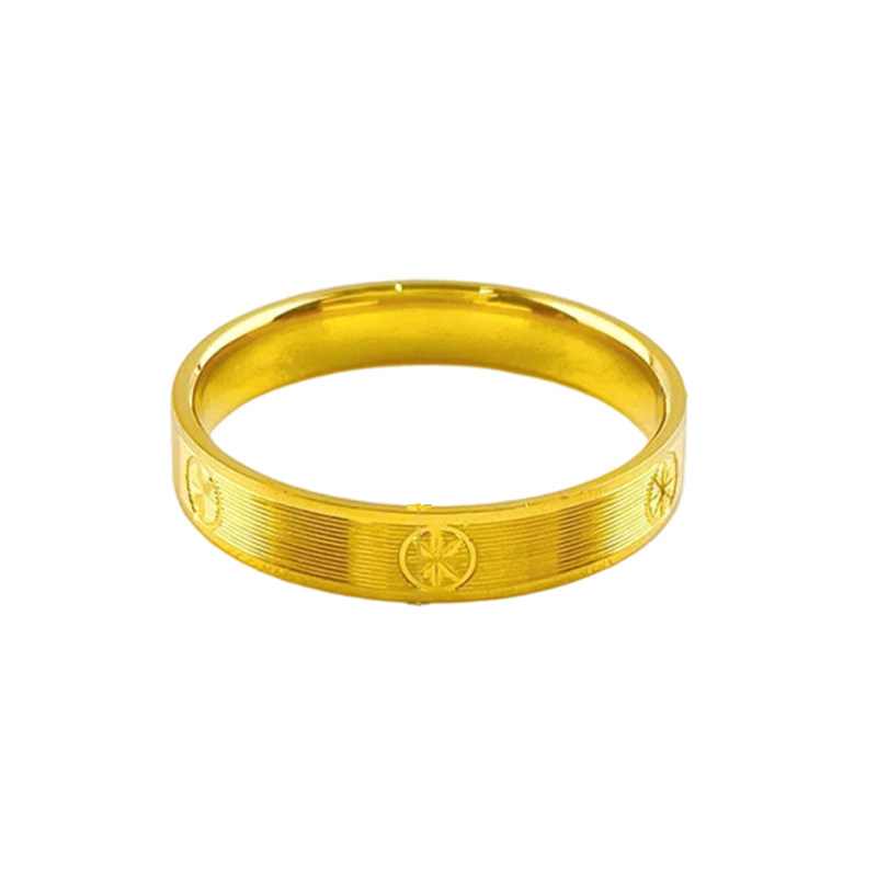 China gold 999 solid gold ring for women fixed mouth