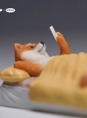 JXK small 单身狗10.0可爱柴犬玩偶玩手机小狗周边摆件冰箱贴礼品