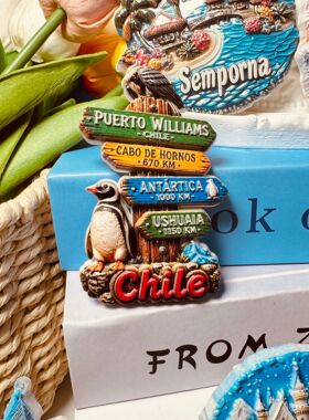 智利创意路标旅游纪念品伴手礼礼物家居装饰收藏品立体磁性冰箱贴
