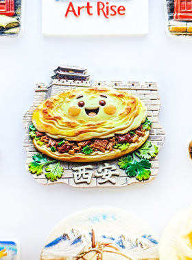 陕西西安肉夹馍城门冰箱贴立体磁性贴冰箱磁吸好物家居装饰