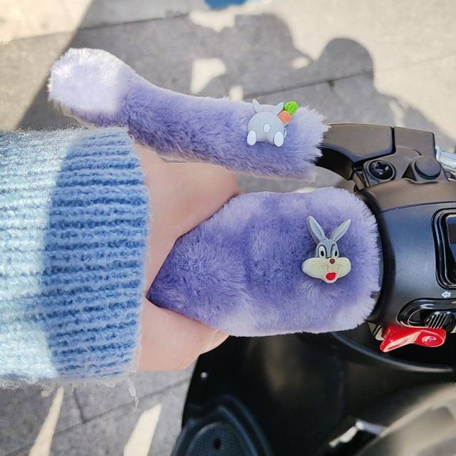 Electric rider handlebar cover, warm and plush, cute and universal