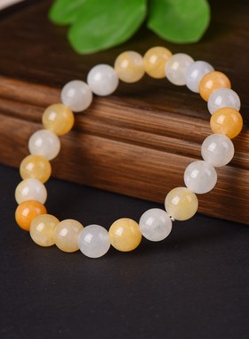 金丝玉跳色手串圆满平安女生饰品