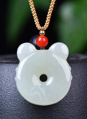 和田玉招财虎吊坠男女款挂件招财