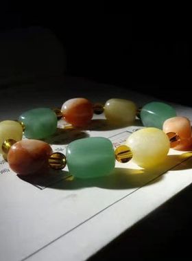 金丝玉多宝随形手串小众男女情侣