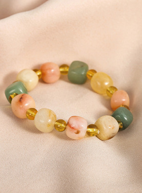 金丝玉南瓜珠手串情侣饰品礼物款