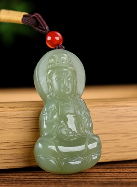 和田玉观音吊坠男女款青海料玉佩