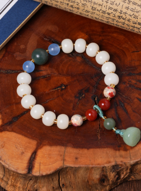 白菩提根手工雕刻莲花莲蓬手链