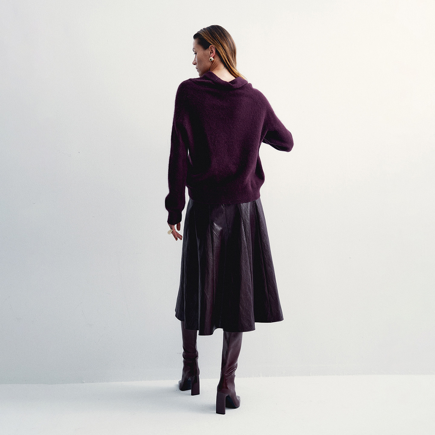 Re-BLUE轻奢优雅女装复古荡领宽松随性针织套头上衣慵懒风毛衣,淘宝优惠券,粉丝福利购,淘宝优惠卷