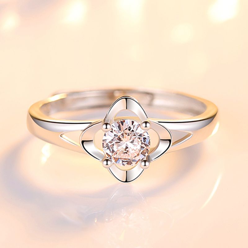 Four-leaf clover silver ring fashion personalized ring 2026 new proposal couple Chinese Valentine's Day gift girlfriend 520 gift