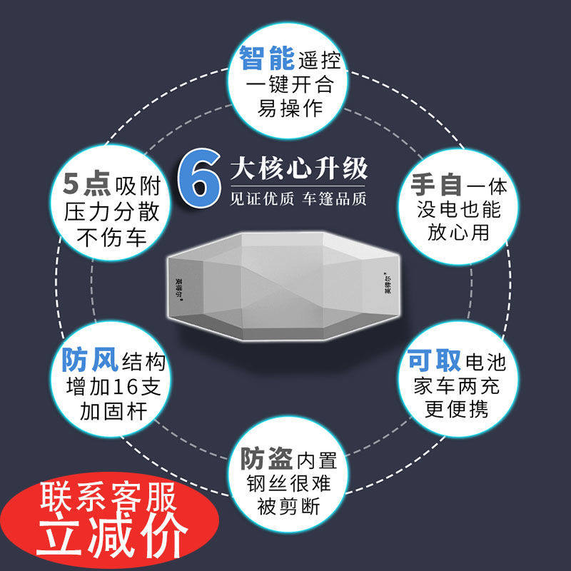 SUV全自动汽车遮阳伞防晒折叠移动车棚隔热挡智能车衣罩降温顶篷,淘宝优惠券,粉丝福利购,淘宝优惠卷