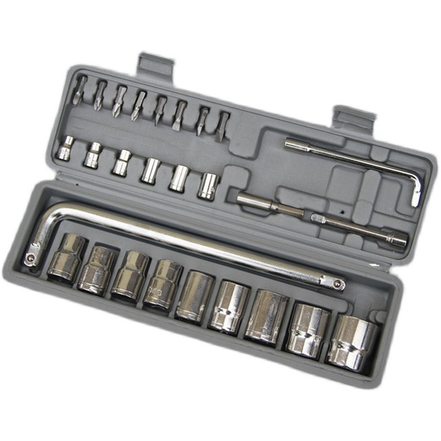 Electric vehicle repair tool box Automobile tire wrench tool sleeve household car sleeve wrench 10 piece set 27