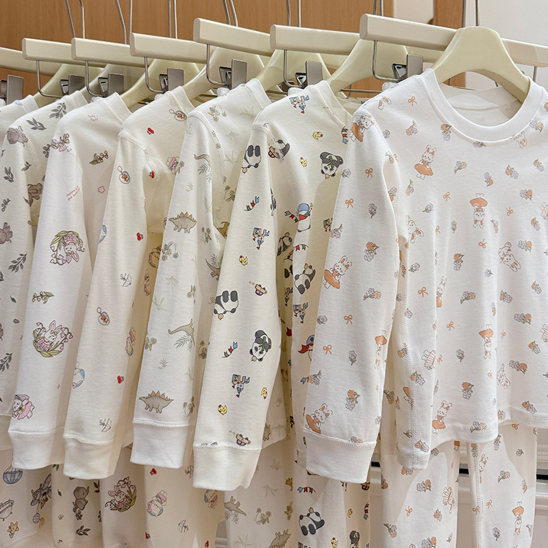Category A children's pure cotton home clothes set boneless underwear skin-friendly soft autumn clothes and trousers