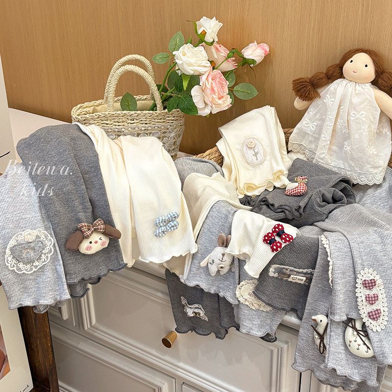 女童秋季新款甜美可爱打底裤女宝学院风时尚薄款休闲裤子可外穿潮,淘宝优惠券,粉丝福利购,淘宝优惠卷