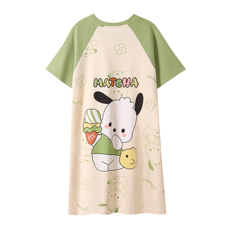 女童睡裙卡通帕恰狗短袖薄款小女孩宝宝2024夏天空调家居裙子套装 - 图3