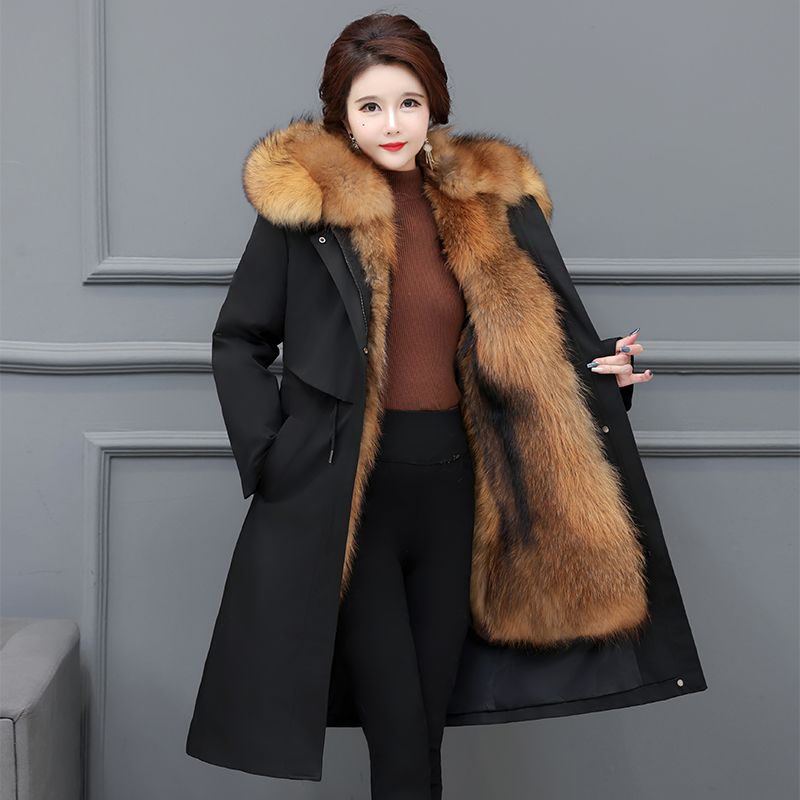 中老年派克服女新可拆卸母亲睡衣冬加厚狐狸内胆保暖棉衣女 - 图2