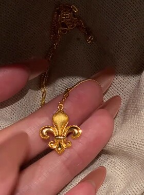 拉丝鸢尾花项链网红爆款贵气千金