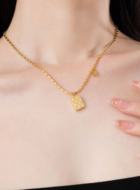 HIBAO喜小宝方块棋盘项链不掉色