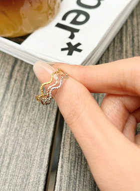 HIBAO喜小宝细波浪纹戒指不掉色