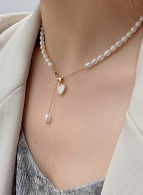 伊灿天然淡水小米粒珍珠项链女