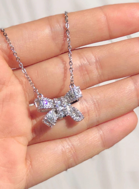 伊灿蝴蝶结纯银项链女