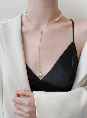 伊灿正圆大珍珠项链女小众设计