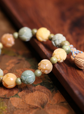 莲蓬吊坠复古文玩多宝莲花手链